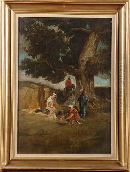 La Halte De La Caravane Oil Painting by Marc Alfred Chataud