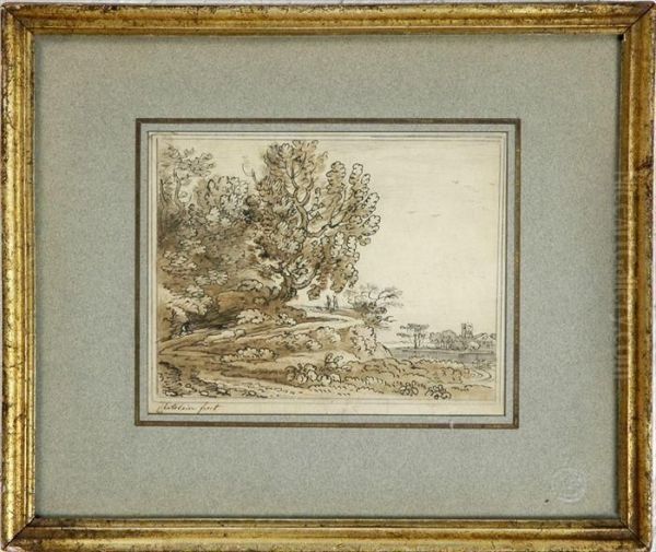 Landscape Oil Painting by Jean-Baptiste Claude Chatelain