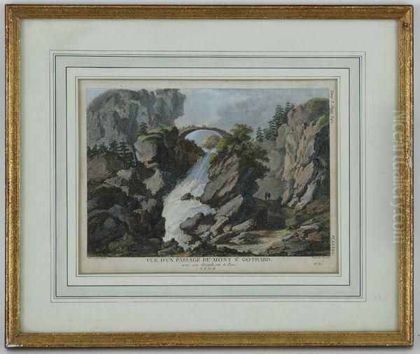 Vues Du Tessin Oil Painting by Claude Louis Chatelet