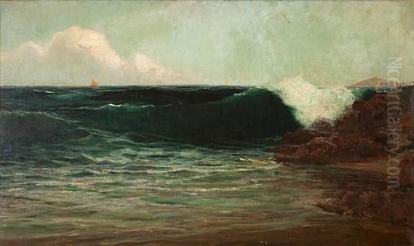 Breaking Wave Oil Painting by Vassilios Chatzis