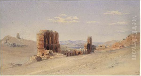 L'odeon D'herodes Atticus A Athenes Oil Painting by Louis Alfred Chaudet