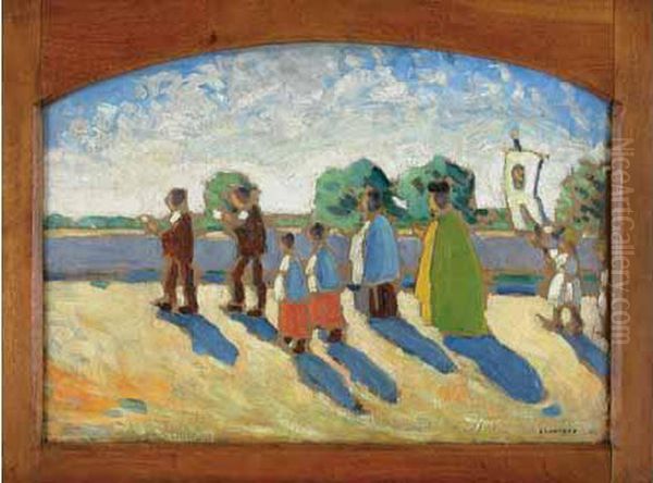 La Procession Oil Painting by Jean Raoul Chaurand-Naurac