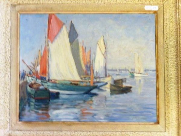 Port De Concarneau Oil Painting by Francois Chauveau