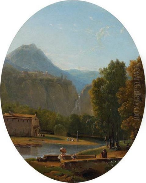 Vue Des Environs De Benevent Oil Painting by Pierre-Athanase Chauvin