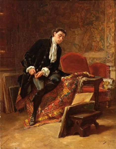 The Connoisseur Oil Painting by Victor Joseph Chavet