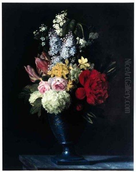 Vase De Fleurs Oil Painting by Antoine Chazal