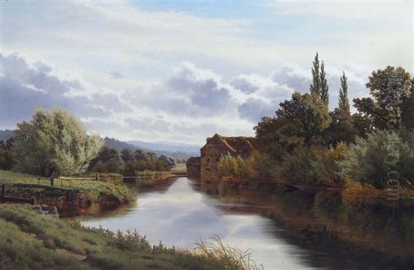 'fladbury Mill Oil Painting by Henry Cheadle