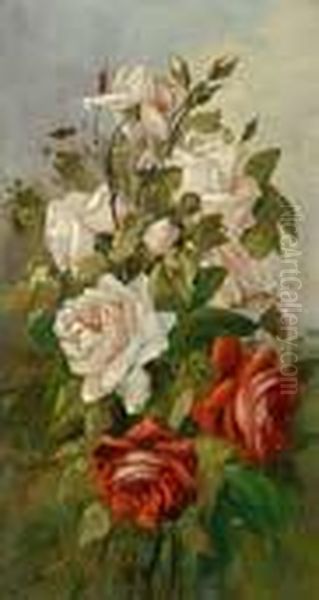 Flores Oil Painting by Felipe Checa Y Delicado