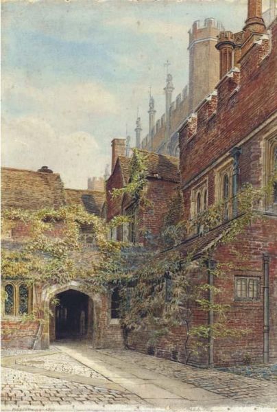 The Cloisters Of An Oxford College Oil Painting by William Cheesman