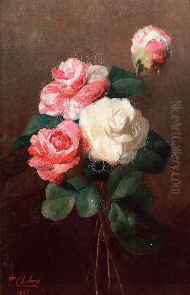 Rose Oil Painting by Tito Chelazzi