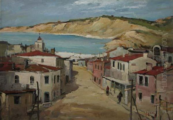 Strada In Balcic Oil Painting by Jean Cheller