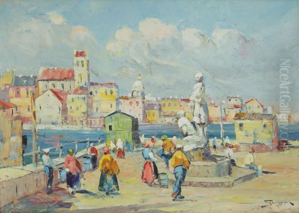 Peisaj Mediteranean Oil Painting by Jean Cheller