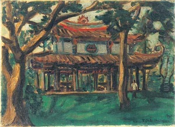 Tai-pao Building In Chia-yi Oil Painting by Ch'En Ch'Eng-Po Chen Chengbo