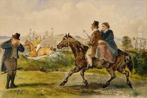 Arrival At Punchestown Oil Painting by P.F. Chenevix