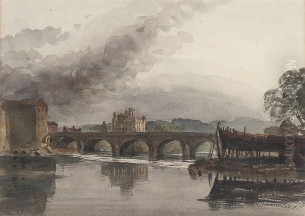 View Of Wakefield Bridge Oil Painting by Harriet Cheney