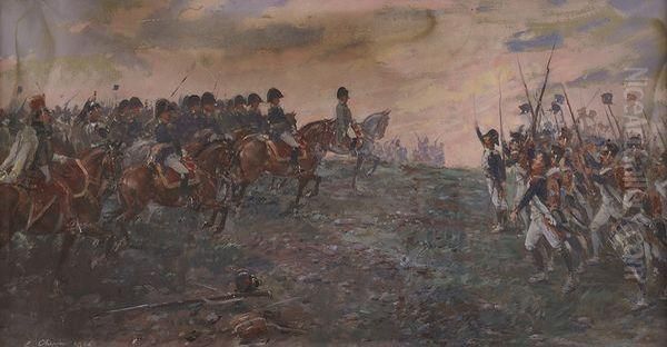 Le Soir D'austerlitz Oil Painting by Emile Chepfer