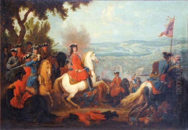  Scene De Bataille Sous Louis Xiv  Oil Painting by Jacques Dit Le Jeune Chereau