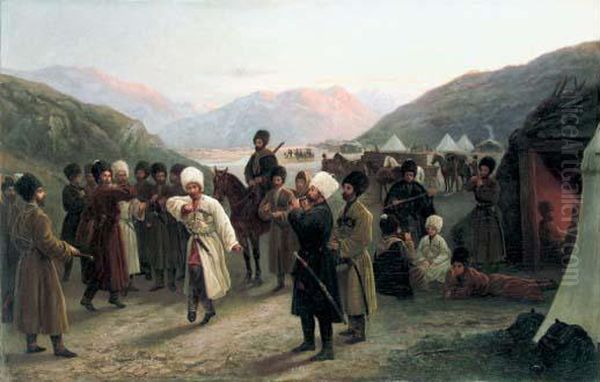 La Danse Des Cosaques Oil Painting by Vassili V. Cheremetev