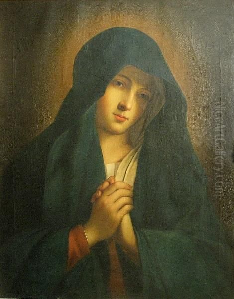 The Madonna In Sorrow Oil Painting by Angiolo Cherici