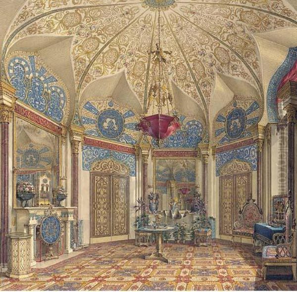 A Room In The Winter Palace, St. Petersburg Oil Painting by Grigori Grigorevich Chernetsov