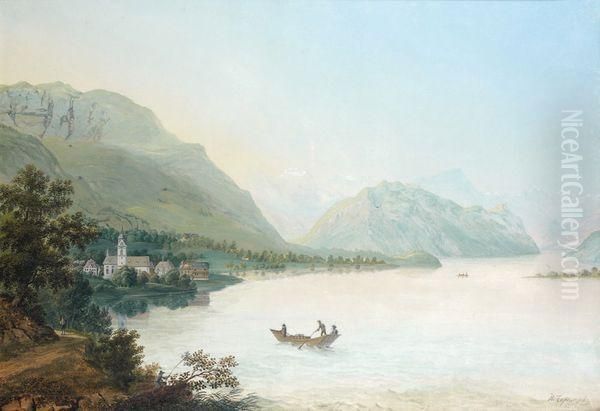 Lac De Montagne Oil Painting by Nikanor Grigorevich Chernetsov