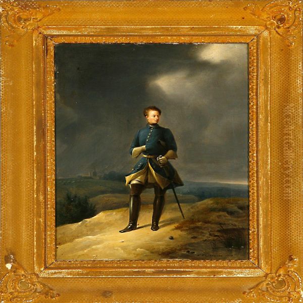 Charles Xii Of Sweden In Hero Posture Oil Painting by Nikanor Grigorevich Chernetsov