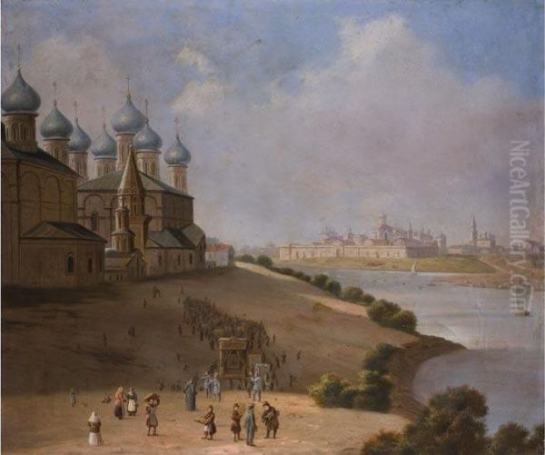 Blick Auf Yaroslawl Oil Painting by Nikanor Grigorevich Chernetsov