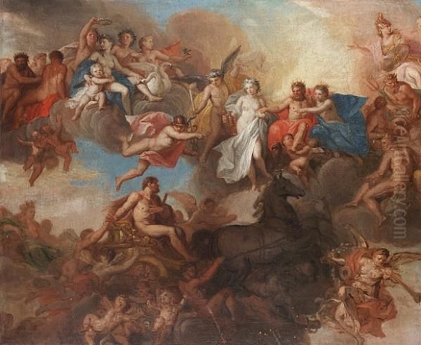 The Marriage Of Hercules And Hebe Oil Painting by Louis Cheron