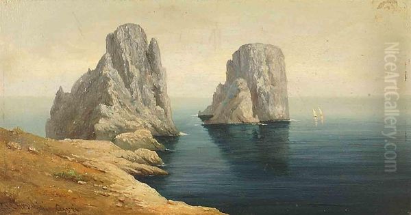 Veduta Dei Faraglioni - Capri Oil Painting by Andrea Cherubini