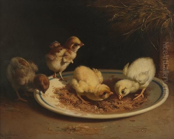 Chicklings Oil Painting by Andrea Cherubini