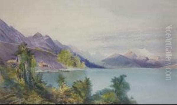 Lake Wakitipu, Mt Earnslaw Oil Painting by Nicholas Chevalier