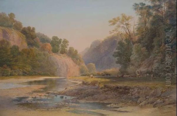 Upukerora Gorge, New Zealand Oil Painting by Nicholas Chevalier