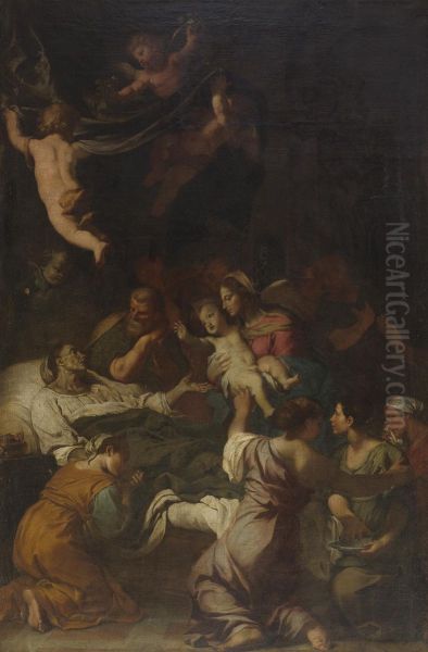 The Death Of Saint Anne Oil Painting by Fabrizio Chiari