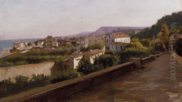 Nei Pressi Di Sorrento Oil Painting by Giuseppe Chiarolanza