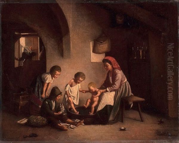 Il Bagnetto Oil Painting by Gaetano Chierici