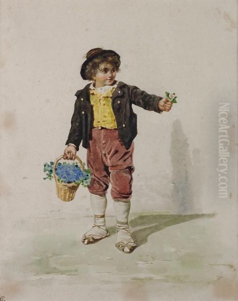 Bambino Oil Painting by Gaetano Chierici