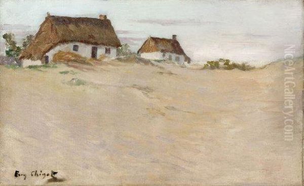 Maisons Sur Les Dunes Oil Painting by Eugene Chigot