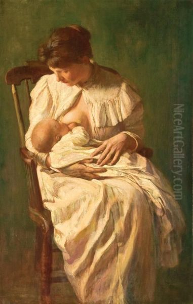 Mother And Child Oil Painting by Edwin Burrage Child