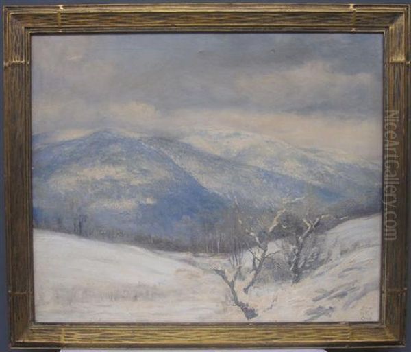 Hilly Landscape In Winter Oil Painting by Edwin Burrage Child