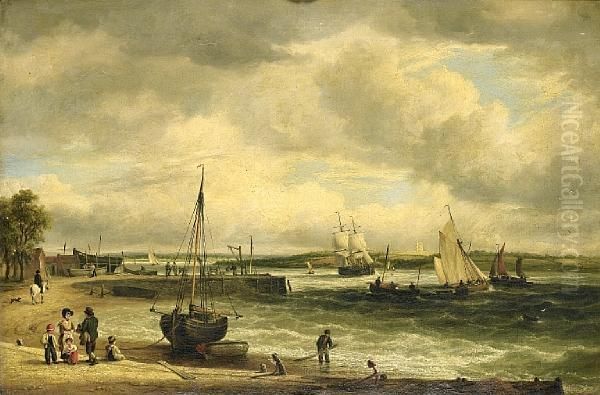 A View Of Topsham, Belvedere In The Distance Oil Painting by Elias Childe