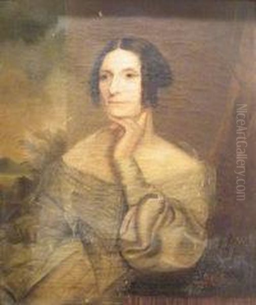 Portrait Of A Lady She Is Seated Oil Painting by George Chinnery