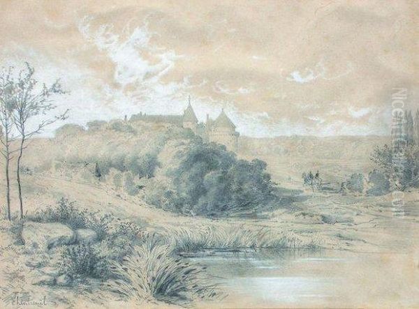 Paysage Au Chateau. Oil Painting by Antoine Chintreuil