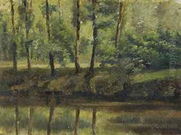 Verdant Forest Oil Painting by Antoine Chintreuil