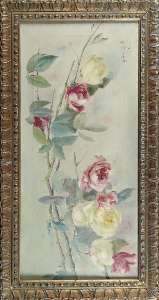 Rose Oil Painting by Enrichetta Chiostri