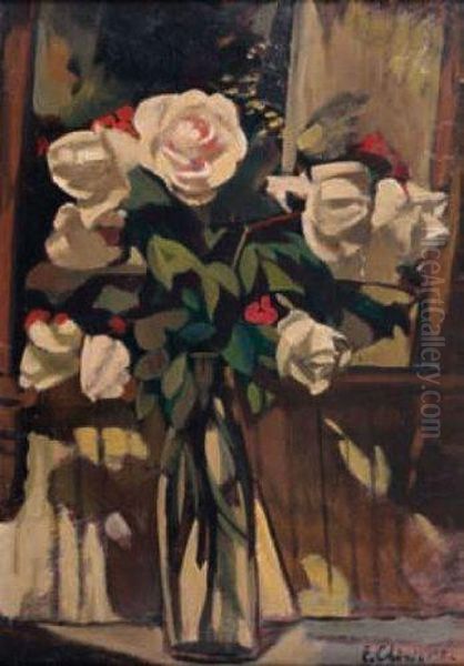 Bouquet De Fleurs Oil Painting by Eugene Chiriaeff