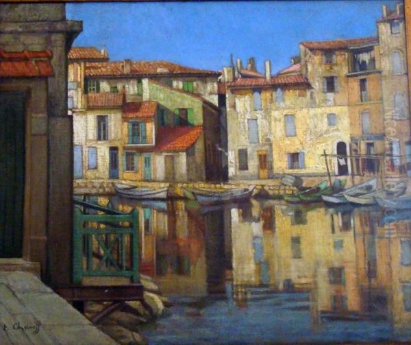 Les Martigues Oil Painting by Eugene Chiriaeff