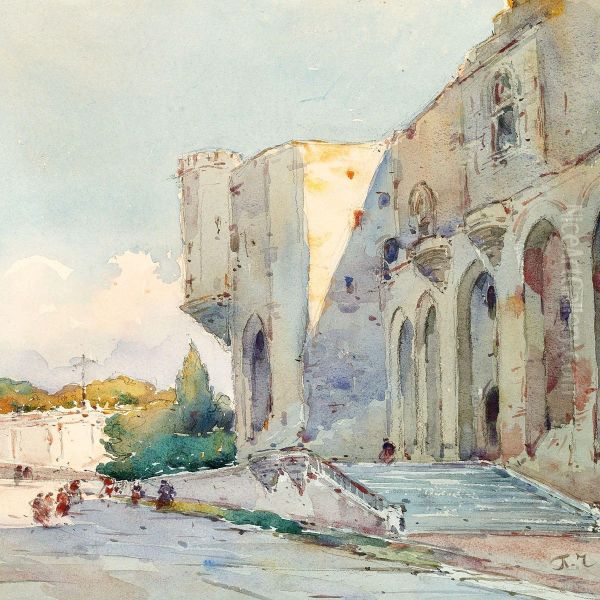 Street Scene From Southern Europe Oil Painting by Pavel Petrovich Chistiakov