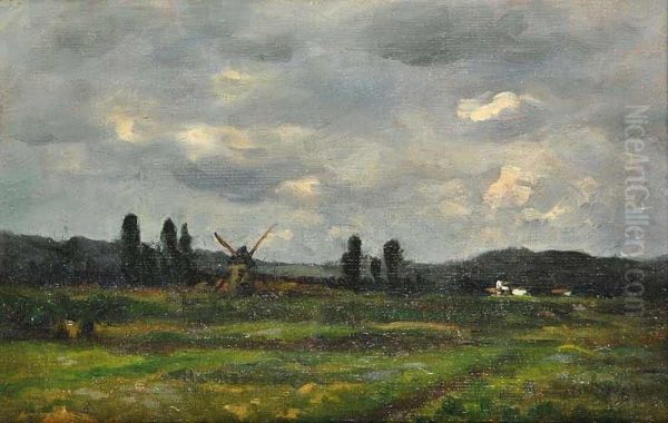 A Landscape In France Oil Painting by Antonin Chittussi