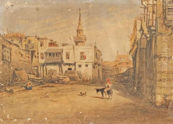 Plac W Suez Oil Painting by Stanislaus von Chlebowski