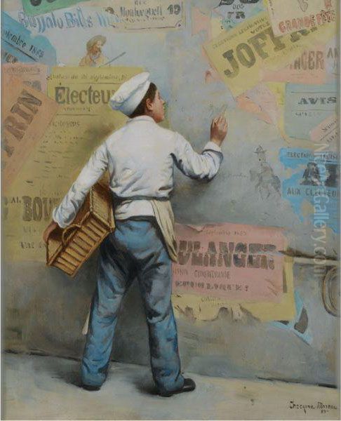 Jeune Boulanger Manifestant Ses Opinions Politiques (episode Duboulangisme) Oil Painting by Paul Charles Chocarne-Moreau